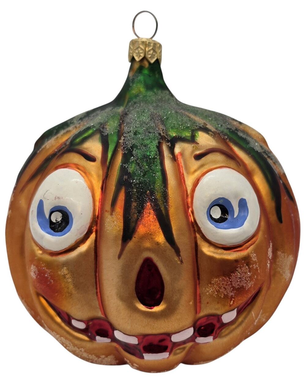 VTG Christopher Radko 4" Jack-O-Lantern Pumpkin Halloween Ornament #U2A